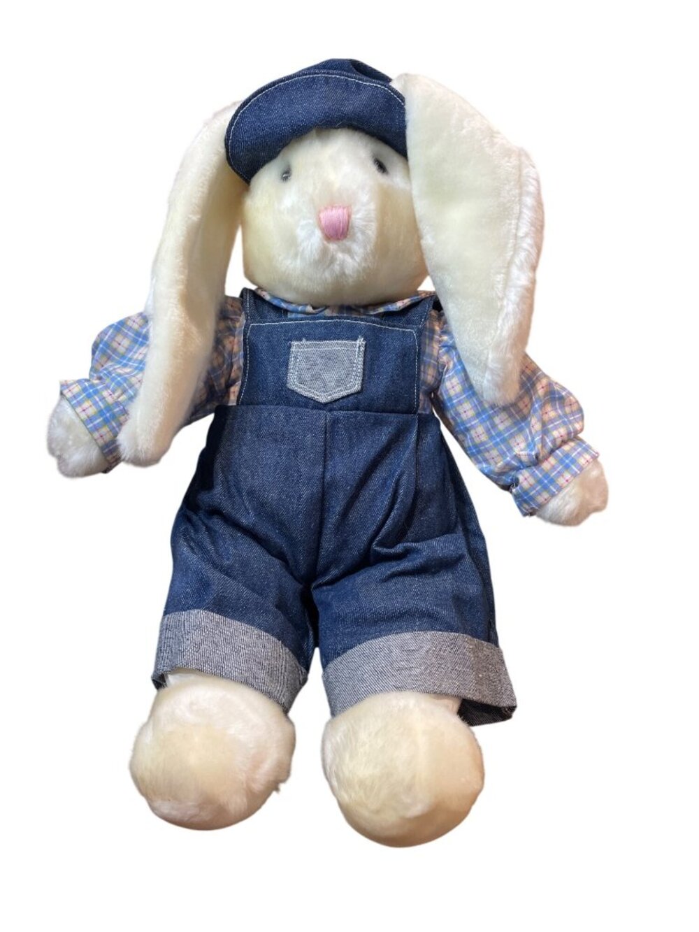 Dan Dee VTG Easter bunny rabbit plush denim Kmart collectors choice SKU 10-536